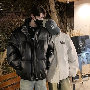 情侣装24冬装宽松绣花PU皮棉衣男女冬季棉服面包服外套S367-P128图片