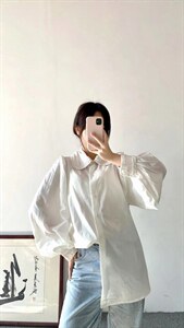 圆翻领领子木耳边袖口木耳边衬衣，其它，著朴