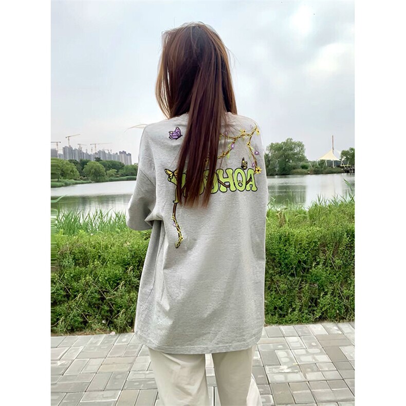 万针全刺绣工艺高品质260克双纱纯棉美式高街短袖T恤特P33,男装T恤,电商A486