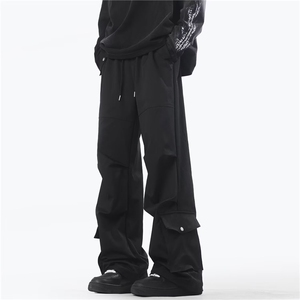秋款男休闲裤工装大口袋褶皱直筒长裤大码M-5XL h10105 P50图片