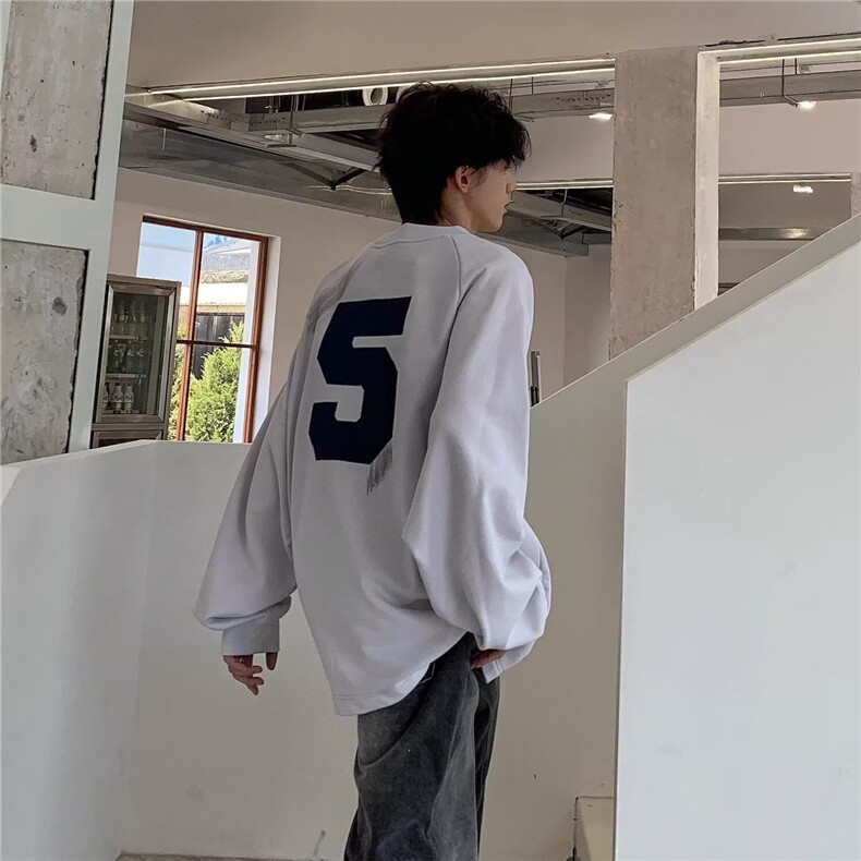 新款ins潮流气质长袖T文艺流行慵懒原宿时尚百搭简约日系,男装T恤,星座1210-1