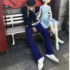 美式高街潮牌男女运动休闲裤直筒宽松慵懒显瘦印花休闲卫裤子，男装休闲裤，电商A486