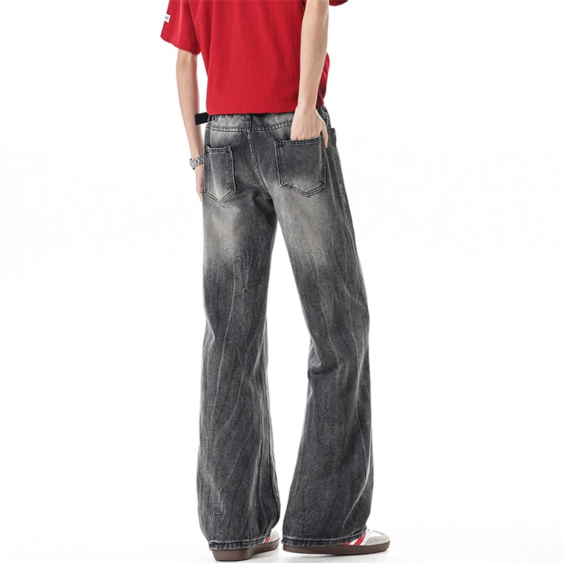 春夏季2026新款闪电纹微喇叭牛仔裤xz906-1-K1303特价P45控88，男装牛仔裤，星座906-1（原电商a316-2）
