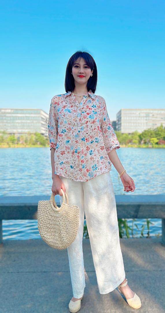 纯苎连衣裙小衫裤子裙子衬衣 时尚风 风淑女风休闲风，女装连衣裙，川哲