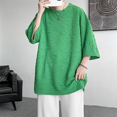 D004-P352025夏季新款特殊面料短袖t恤男士大码港风半袖潮M-5XL，男装T恤，电商B280-1（原A049）