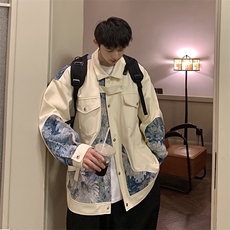 1港风风大码M-5XL植物花卉刺绣潮美式夹克男JK7806P95控138，男装夹克，星座226-2