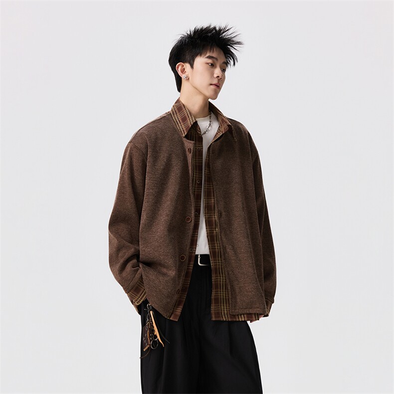 2026春假两件衬衫拼接宽松外套P65-控119，男装衬衫，星座216(原A116)