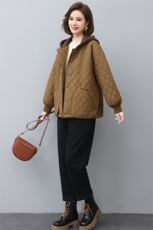 时尚百搭宽松显瘦连帽保暖棉服女冬装新款外套，女装棉衣/棉服，悦见她