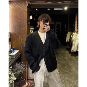M34-P60 美式潮牌针织开衫外套男2025春秋冬季V领毛衣慵懒风图片