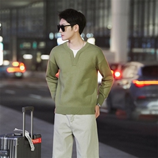 老钱风复古假两件设计毛衣针织打底衫高品质线衣8853-特P78控108，男装T恤，电商D327