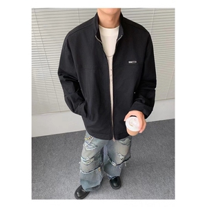 日系cityboy夹克外套男2025春秋新款宽松潮牌青少年休闲黑色上衣图片