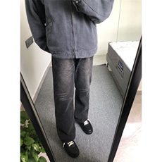 B221美式ins高街暗黑光版修身微喇牛仔裤LK23137-P55控78，男装牛仔裤，电商B221