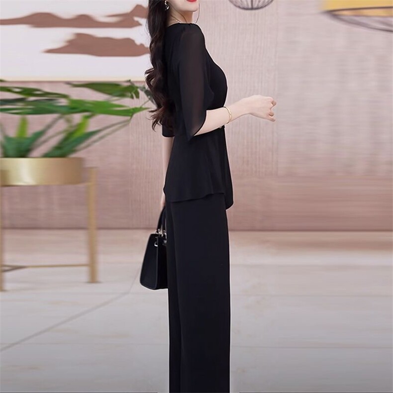 泓澄茂时尚套装女春夏2026年高档气质高端复古减龄妈妈两件套裤子,女装套装/套裙,超越