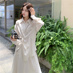 大货已出 手工花朵衬衣+半身裙两件套套装5757-P155K228图片