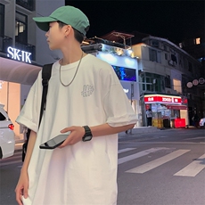 短袖t恤男夏季潮牌潮流ins宽松新款五分半袖情侣上衣服TX692-P28，男装T恤，星座1008