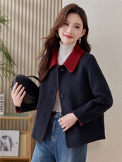 韩版短款双面羊绒大衣女时尚2025新款冬季超好看洋气减龄毛呢外套，女装毛呢外套，众宇琦
