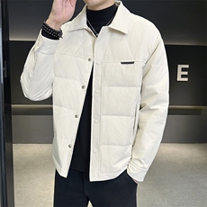 新标50绒轻薄羽绒服新款青年冬装保暖衬衫式夹克外套Y9908Y145，男装夹克，星座914