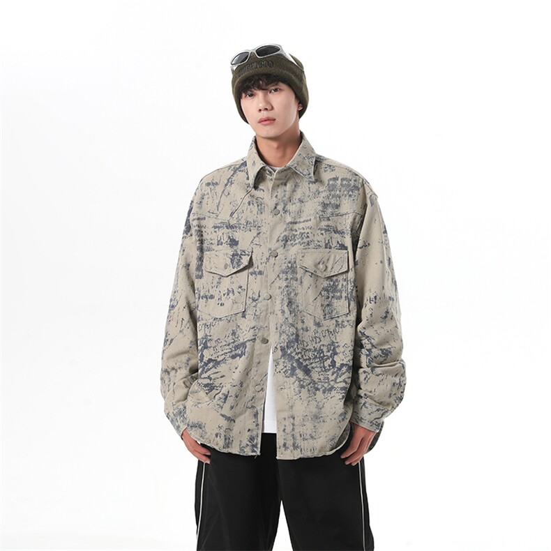 扎染破洞牛仔外套季设计感夹克秋款潮牌美式小香风衣服JK1105-P70,男装夹克,星座1103-3