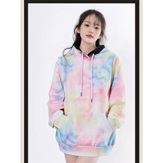 春秋季时尚欧美街头男女新款宽松连帽扎染印花休闲卫衣LM05/P54，男装卫衣，星座506