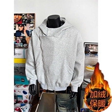 1605-1/WW631/P69设计感双拉链开衫卫衣男秋冬季潮牌百搭外套，女装短外套，星座1506