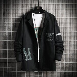 秋季印花长袖衬衫纯棉男装痞帅ins休闲上衣服DS956T图片