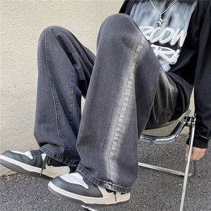 美式复古扎染牛仔裤男潮牌宽松阔腿裤高街直筒裤子女NK828-P40