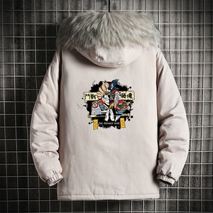 MM48016-P130 冬季大毛领衣男士大码加厚袄男服 网格挂拍图片