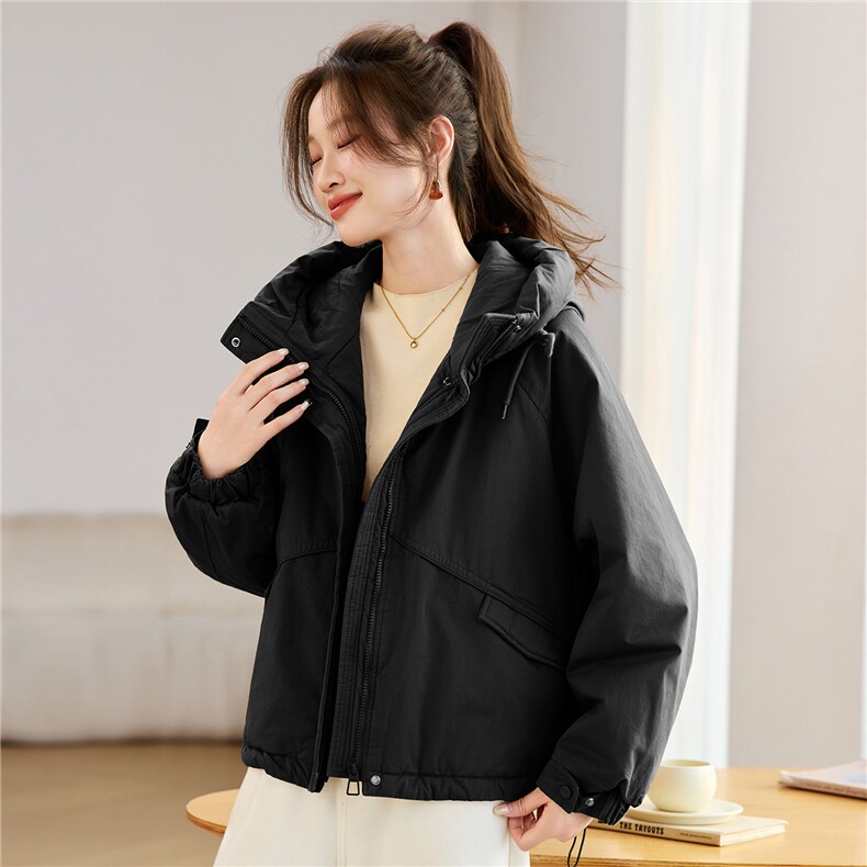 叶笙衣82550带帽拉链棉衣,女装棉衣/棉服,叶笙衣