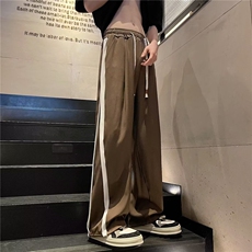 条纹男宽松型潮长裤青春流行运动裤直筒时尚潮牌休闲裤KG30-P38，男装休闲裤，星座1109-3