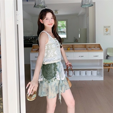 波西米亚风吊带半身裙三件套女2025夏季新款韩系减龄别致洋气套装，女装套装/套裙，2C133