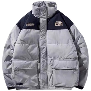 F1032-P128冬新款大码防风撞色保暖棉服情侣宽松工装棉衣外套男女图片