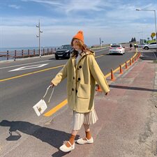 2021新款小心机牛角扣大衣，女装毛呢外套，艾艾淮淮