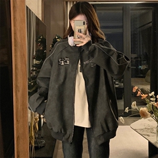 春秋美式高街刺绣棒球服外套男女潮牌复古休闲PU皮夹克C651-108，男装夹克，星座911-2(原星座613-2）