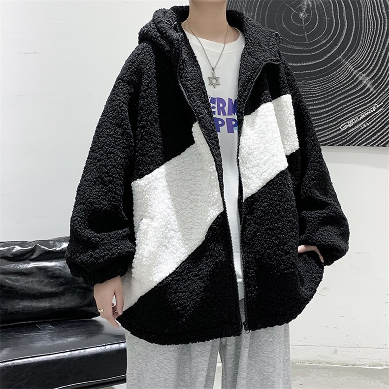 冬款男装宽松休闲羊羔毛中性情侣棉衣外套港风棉袄DM71-P95,男装棉衣,电商D321-1
