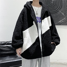 冬款男装宽松休闲羊羔毛中性情侣棉衣外套港风棉袄DM71-P95，男装棉衣，电商D321-1