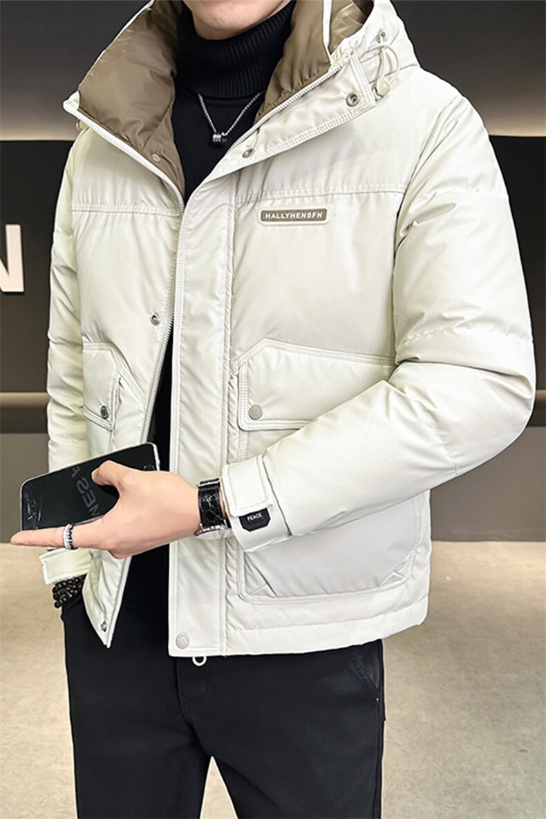 羽绒服男冬季2025新款短款加厚保暖连帽外套A313-6113-P175,男装羽绒服,电商A313