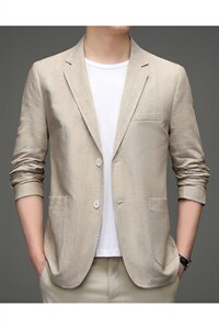 高档时尚气质轻便西装春秋简约亚麻休闲男士休闲西服HM2537-P215图片