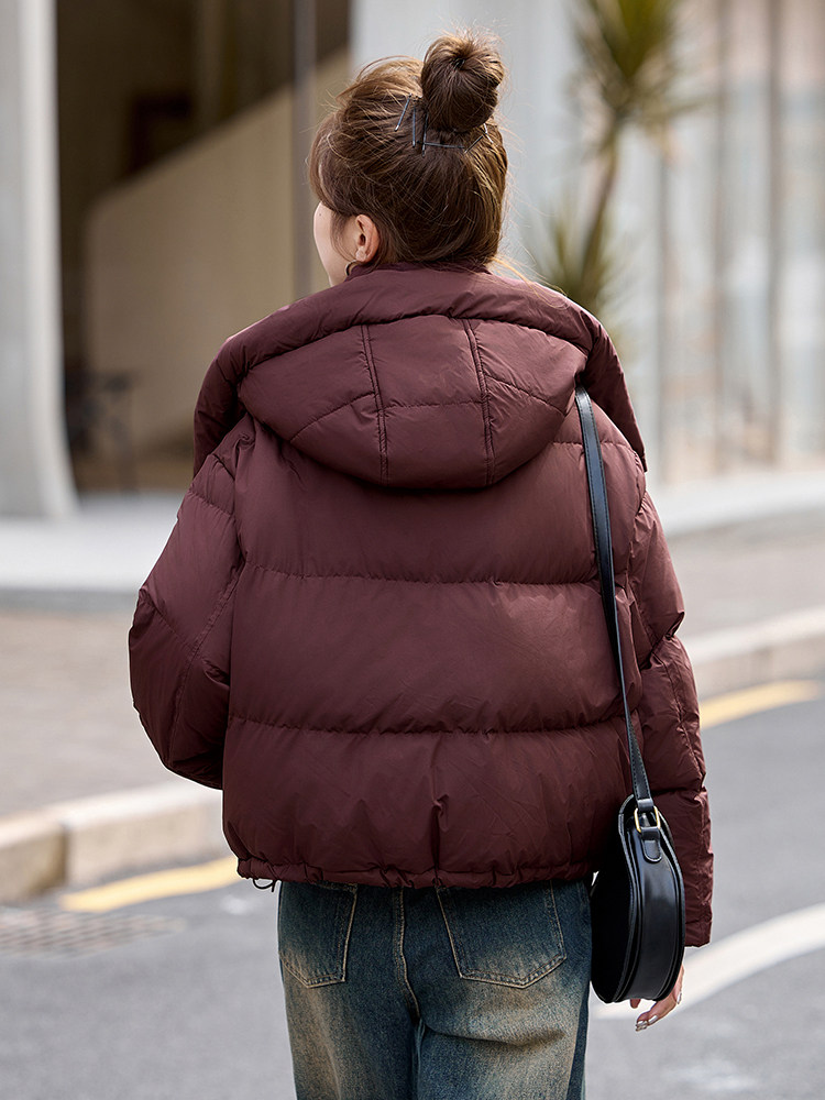 白鹅绒羽绒服女短款小个子冬季2024新款高级感超好看加厚高端,女装羽绒服,美沁