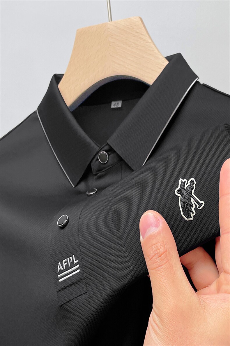 2023夏季新款短袖t恤男士polo衫时尚商务有领体恤休闲带领上衣服T,男装T恤,电商B212（原钱塘6029）