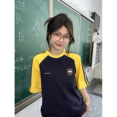 黄袖拼藏青