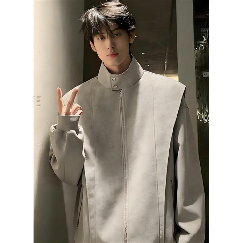 美式结构正肩外套男春秋高级感痞帅哈灵顿机车服飞行夹克J370,男装夹克,星座1116A（原606A-3）