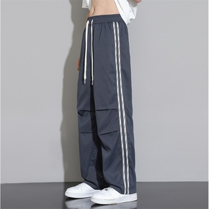 直播数据款 春季新款撞色侧条纹伞兵裤宽松直筒休闲裤 K505-P32图片