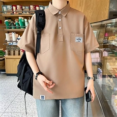 美式休闲短袖polo衫男夏季薄款潮牌工装衬衫T恤半袖上衣WB281-P32，男装T恤，星座412-2