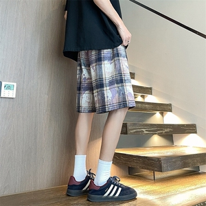 2025 夏季新款 内景扎染格子短裤M-5XL HK25550-特P20图片