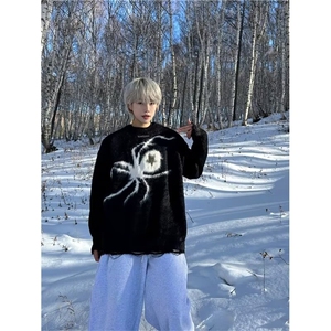 纯色套头毛衣男秋冬季韩版潮流青少年针织衫慵懒XM034-P55图片