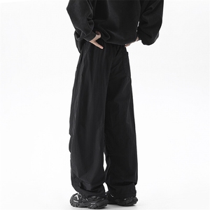 美式褶皱加绒伞兵弯刀宽松直筒运动休闲裤XZ225-3-CK11-P65控89图片