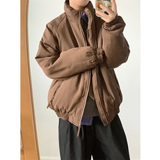 美拉德竖条纹男女棉衣宽松加厚立领面包服外套保暖棉服冬MA528，男装棉衣，星座1116A（原606A-3）