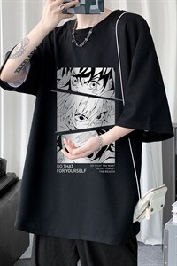 HT73176-P22 华夫格t恤男短袖男大码五分袖  短句风图片