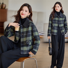 现货双面呢羊绒大衣，女装羊绒大衣，韩派