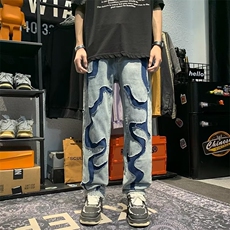 青春流行ins男直筒水洗牛仔裤N8839P75，男装牛仔裤，星座1116-2